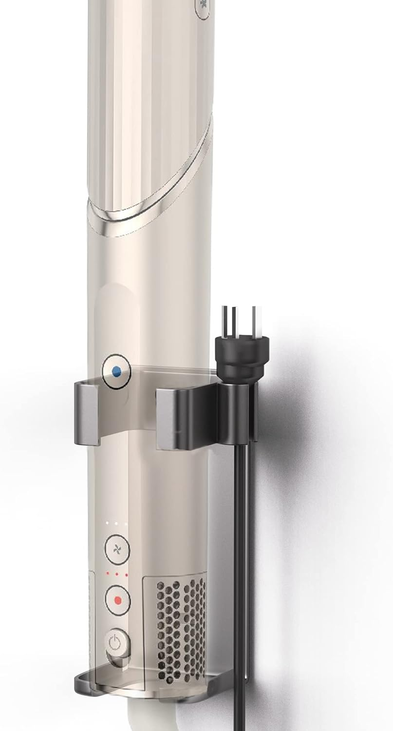 JLNJLE Wall Mount Holder Compatible with Dyson Airwrap/Shark Flexstyle, Curling Wand Organizer Heat Resistant, Hair Styling Tool Storage No Drilling for Flat Irons, Hair Straighteners within 1.8Inch image number 3