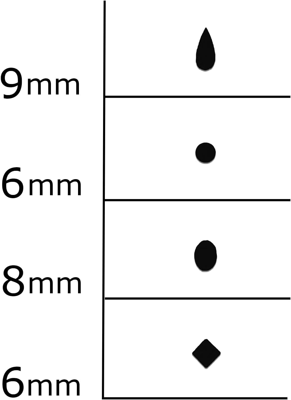 Comet Busters Tear Drop, Round, Square and Oval Black Bindis (BV974) image number 2