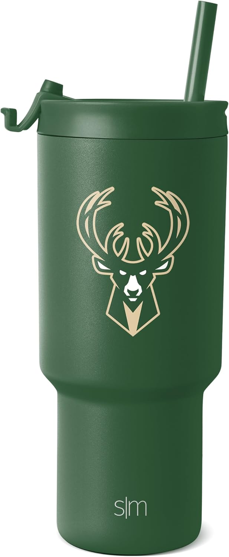 Simple Modern Officially Licensed NBA Warriors 30 Oz Tumbler with Flip Lid and Straws | Insulated Cup Stainless Steel | Gifts for Men Women | Trek Collection | Golden State Warriors image number 2