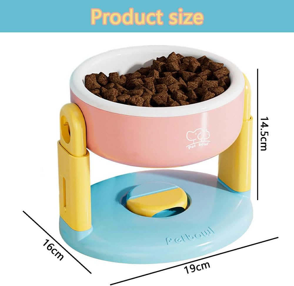 Elevated Cat Bowl &ndash; Adjustable Tilted Pet Feeder with Suction Base, Anti-Vomiting Design for Neck Protection, Raised Food & Water Bowl for Cats and Small Dogs image number 4