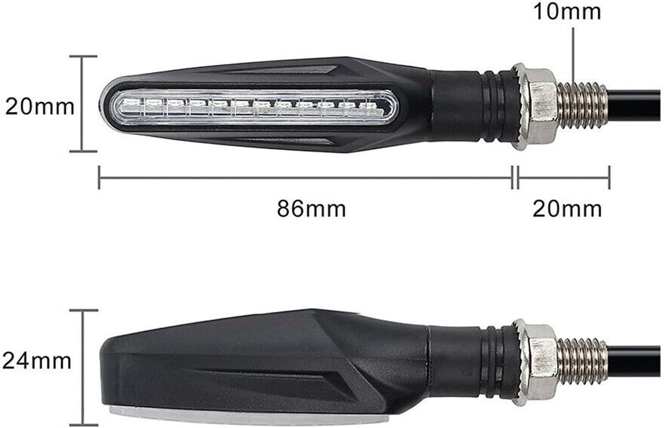 4PCS Motorcycle LED Turn Signal Flowing Water Light Amber Blinker Lamp image number 6