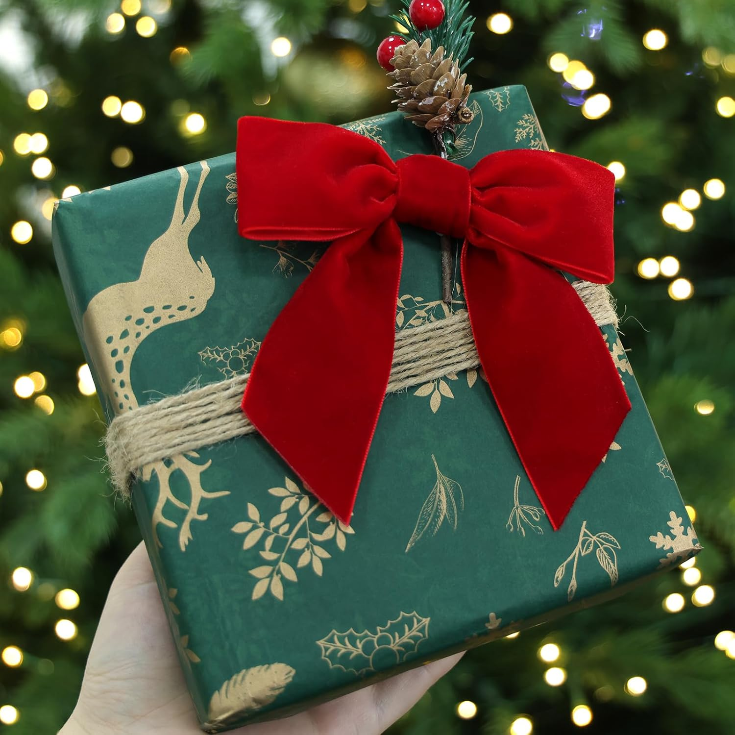 Flair Gifts 24 Pcs Cozy 4.5 Inch Red Vintage Velvet Christmas Bows - Ideal for Christmas Tree Ornaments, Wreath Accents, Gift Wrapping, Wine Bottles, Stair Railings, DIY Crafts & Xmas Home Decor image number 3