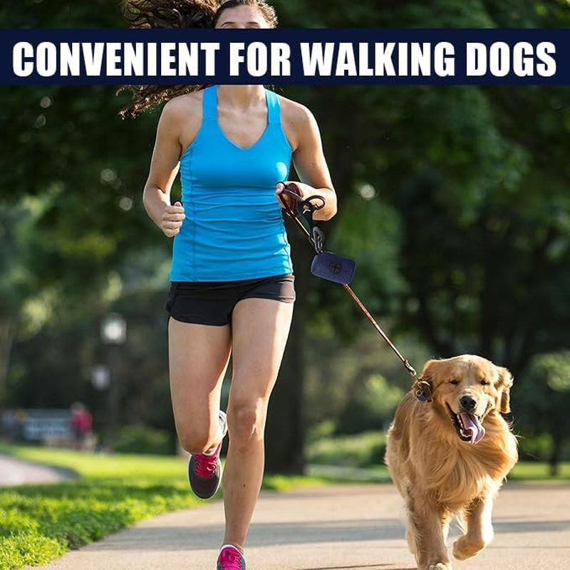 WEZCHUGHAOL Dog Poop Bag Holder for Leash, 2 Packs Mesh Dog Waste Bag Dispenser with Zipper &ndash; Large Capacity Poop Bag Carrier, Fits Any Dog Leash (Navy Blue) image number 3