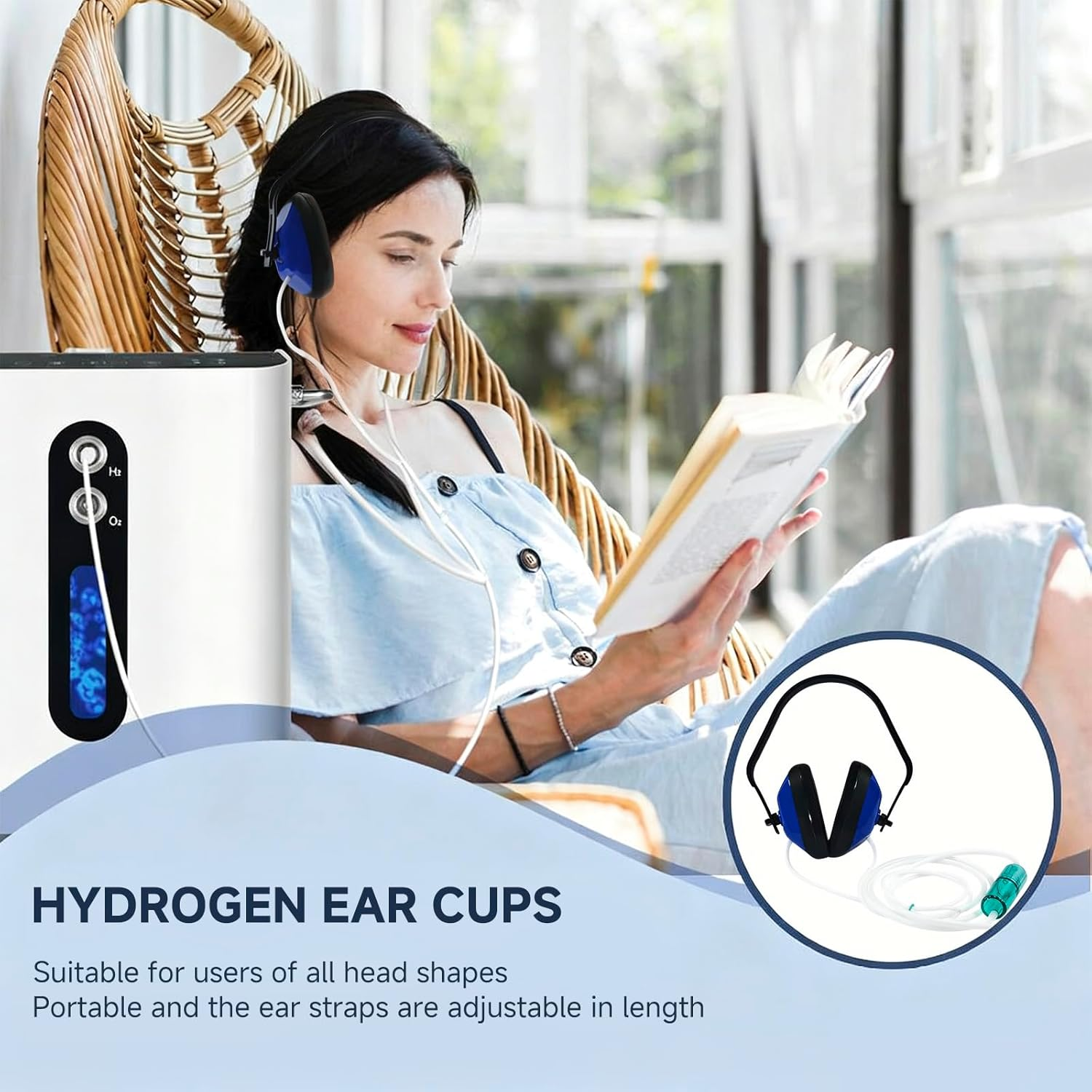 Unosuich Hydrogen Inhalation Ear Mask - for Tinnitus & Hearing Support, 29Db Noise Reduction, Breathable Ear Cups, Universal Fit for H2 Generator Machine image number 3