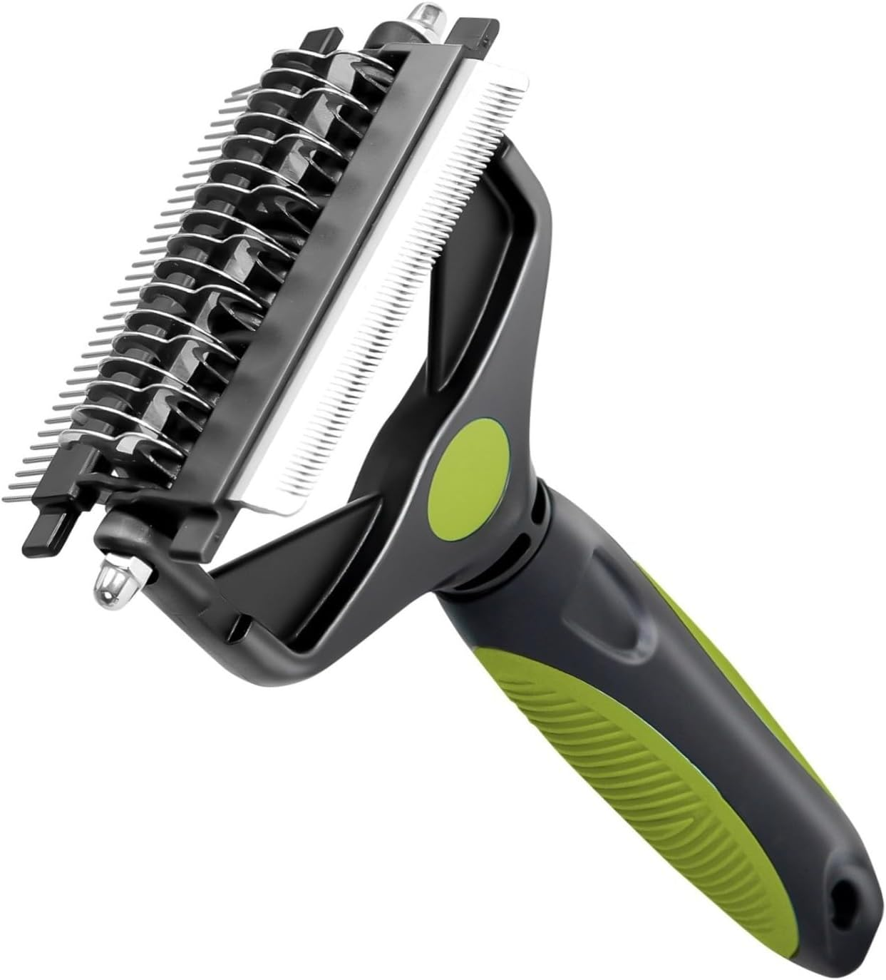 Yizhet Dog Brush & Cat Brush 3 in 1, Double-Sided Undercoat Brush with Blades 17+9, Undercoat Brush for Detangling & Tangling Dogs Cats with Long Hair, Thick Fur, Undercoat, Blue