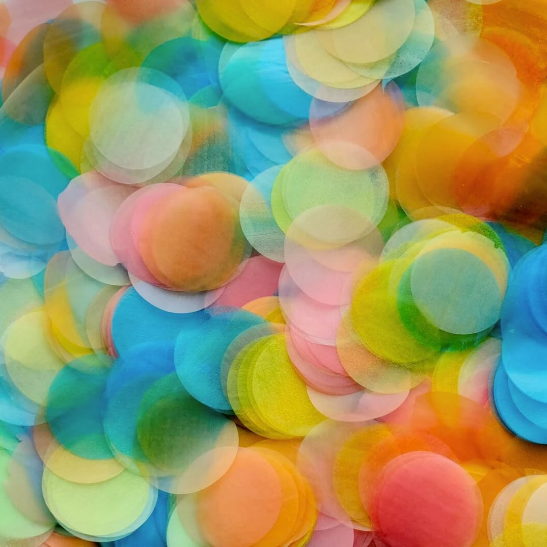 Dissolving Eco-Friendly Biodegradable Wedding Confetti, Sustainable 40G Rice Paper Circle Confetti, Water Soluble, Venue-Safe for Outdoor Weddings, Parties & Celebrations