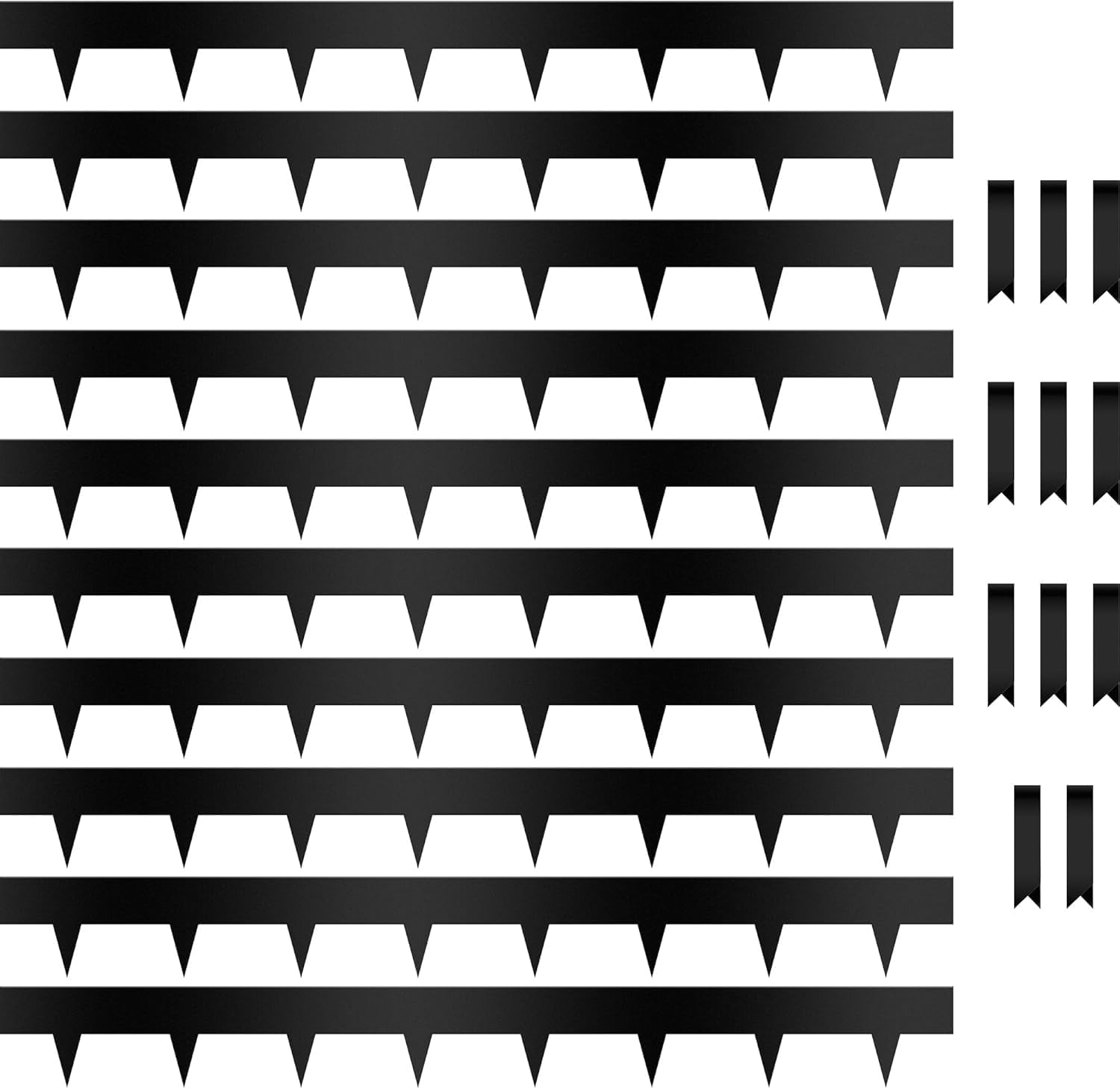 Homodoskey Flexible Garden Edging Borders 10-Pack Corten Steel Landscape Lawn Edging - 4.5In H Black Powder Coated Bendable Metal Strips-Rusted Border W/ 11 Clips(33Ft Total) (Black)