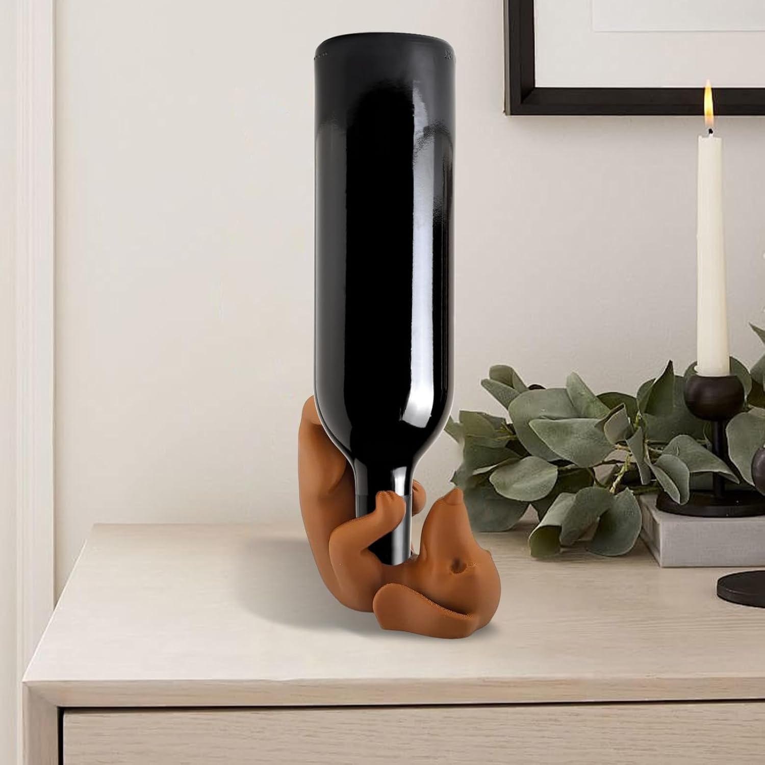 G&eacute;n&eacute;rique Wine Bottle Rack, Decorative Dog Wine Holder, Fun Liquor Display Stand, Whiskey Organizer, Eye Catching Sculpture for Bar, Kitchen, Dining Room, Restaurant, 3.46 X 4.92 X 4.65 Inches