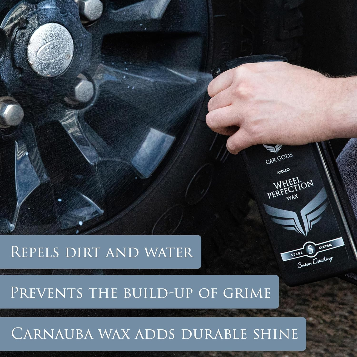 Car Gods Alloy Wheel Wax - Perfecting Polish, Preventing Rust and Repelling Grime with a Hydrophobic Formula - Suitable for All Painted Wheels - 500 Ml - God052 image number 2