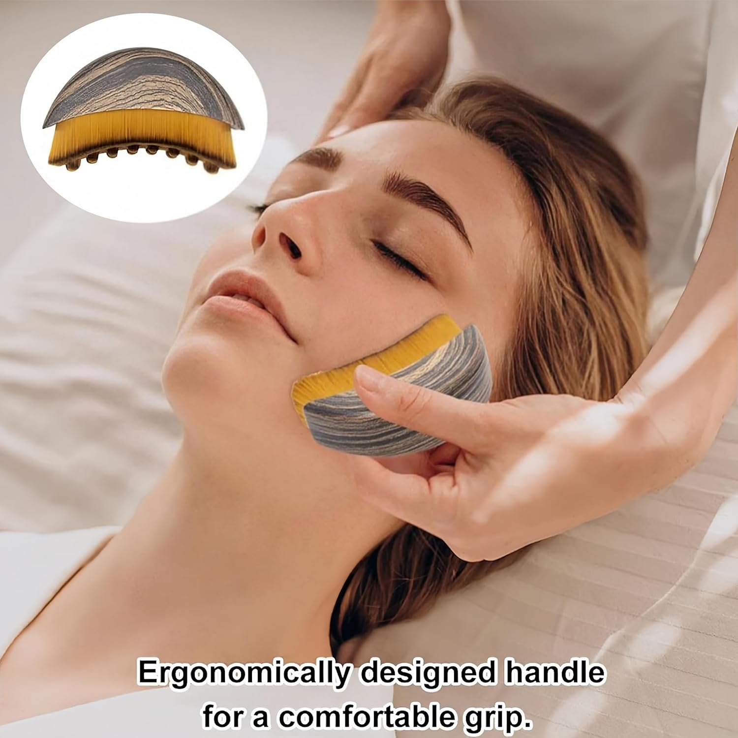 Lymphatic Contour Face Brush Face Sculpting Tool Dry Brush Massager Lymphatic Drainage Suction Cup image number 6