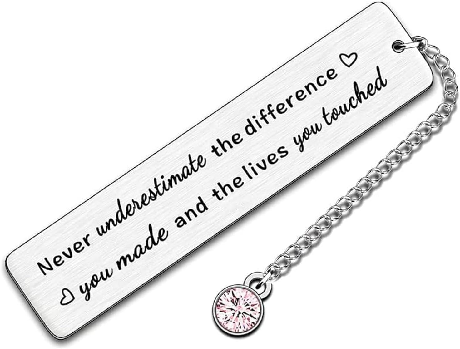 RFTWXHPN Stainless Steel Bookmark - Never Underestimate the Difference You Made - 1 Pack image number 2