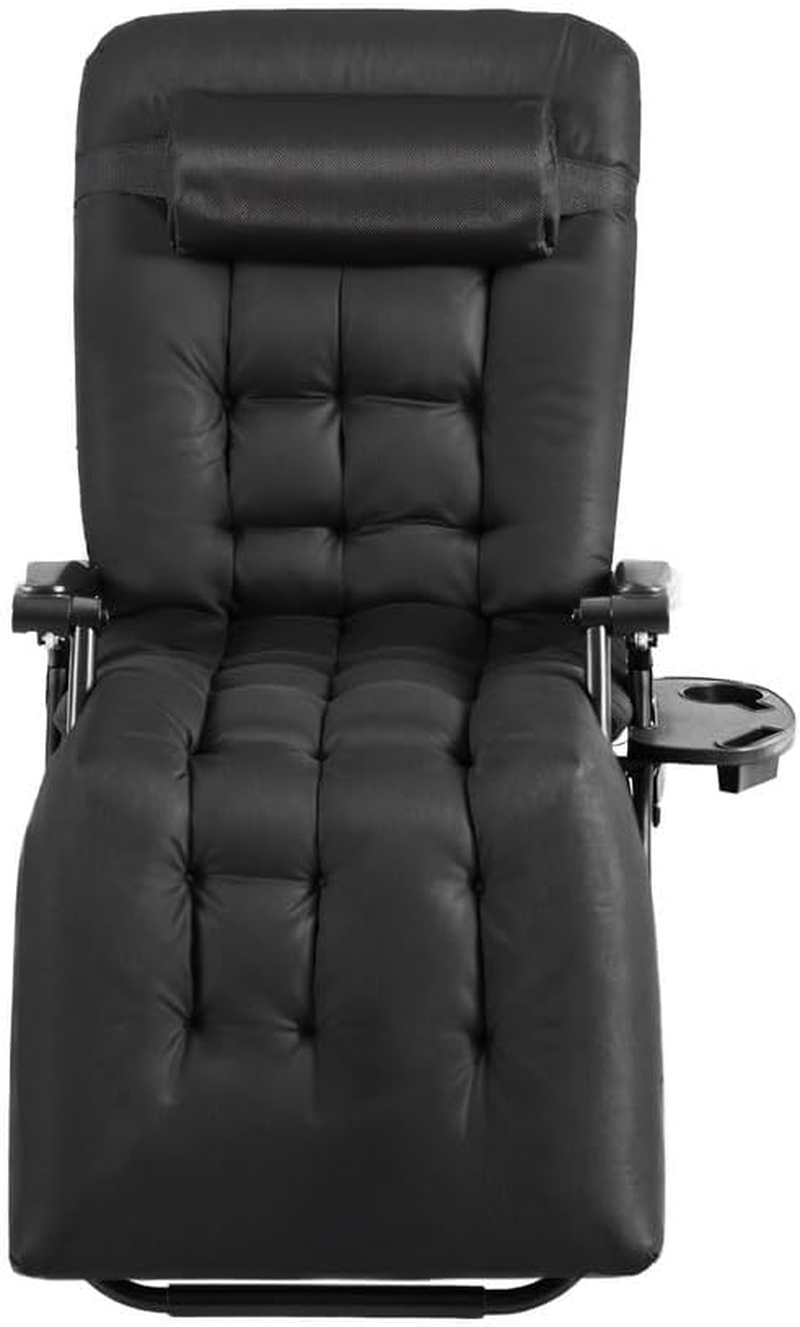 Gardeon Sun Lounge, Folding Camping Chair Lounger Day Bed Chaise Beach Chairs Outdoor Furniture Garden Patio Setting Pool Backyard, with Cotton Padded Seat Armrest Adjustable Backrest All Black image number 6