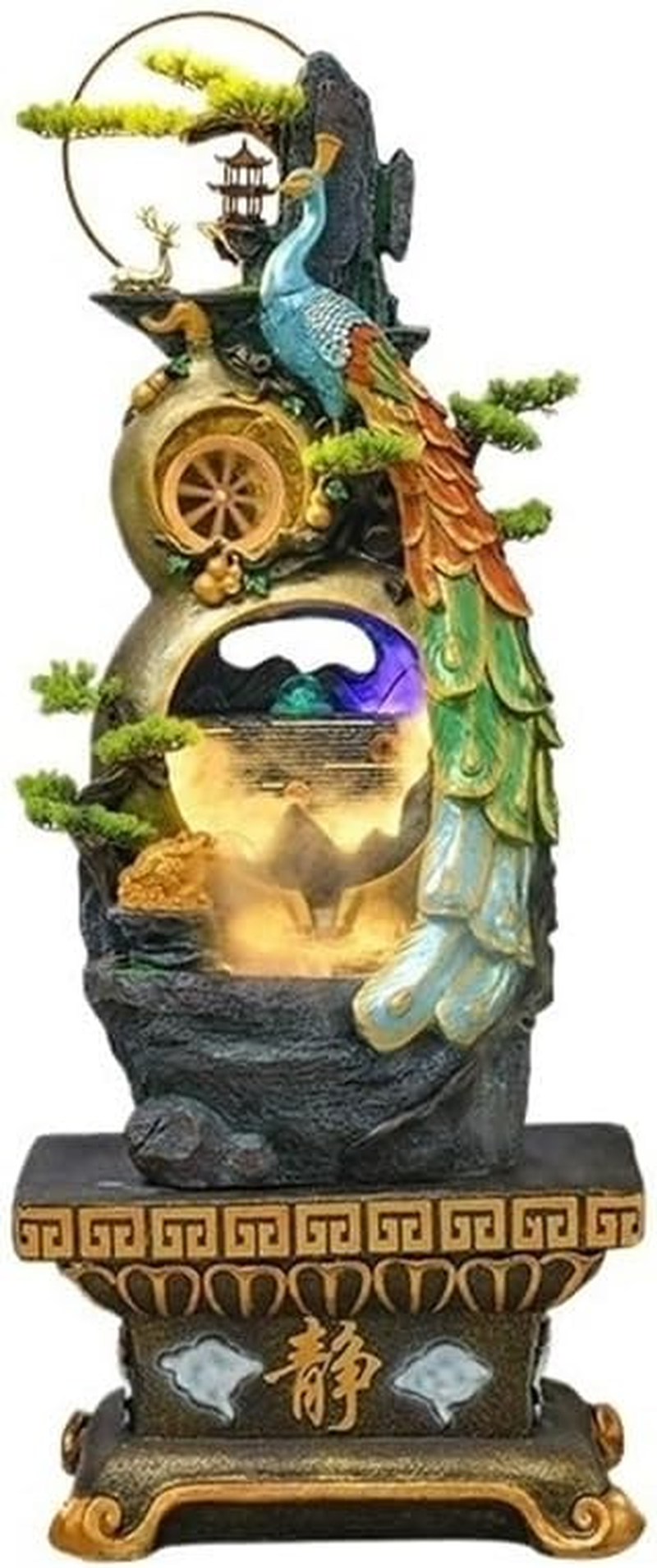 Outdoor Fountain Indoor Water Fountain Feature Outdoor Garden Large Floor Standing Waterfall for Home Decor Office image number 2