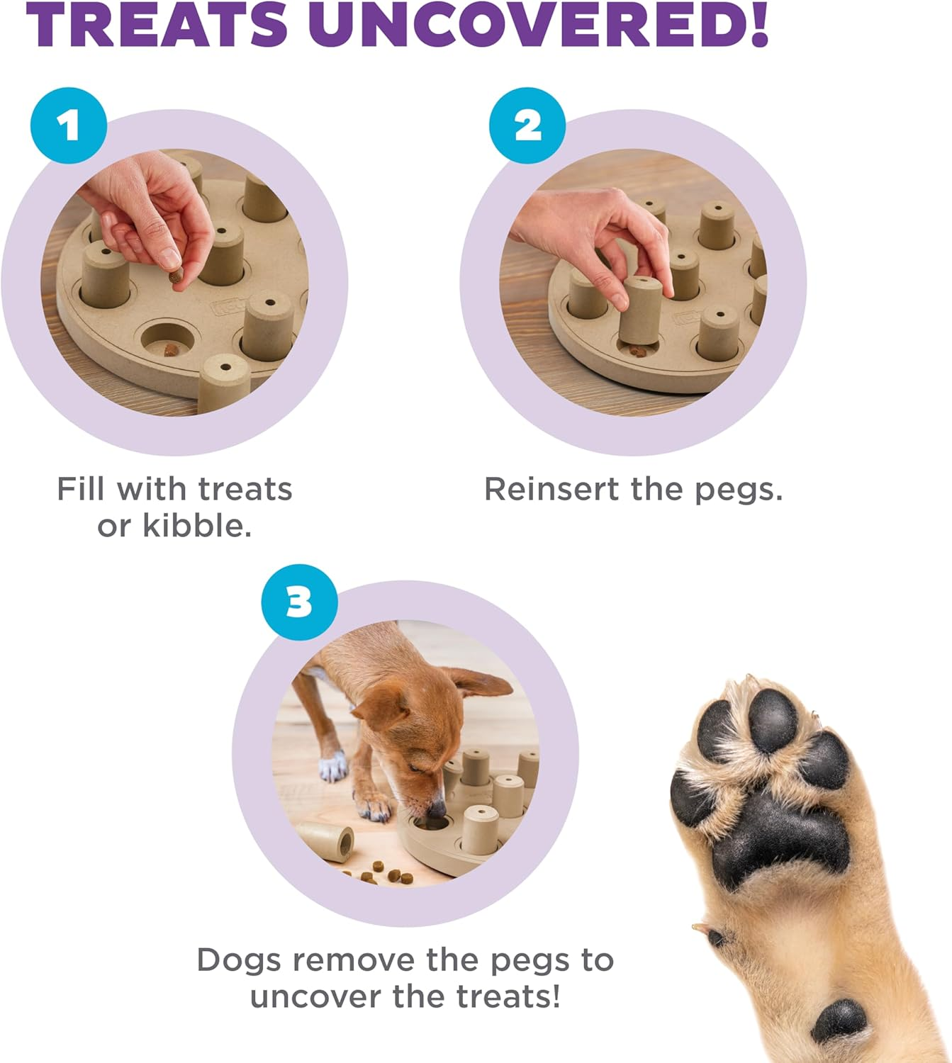 Nina Ottosson by Outward Hound Dog Smart Tan Composite Interactive Treat Puzzle Dog Toy image number 5