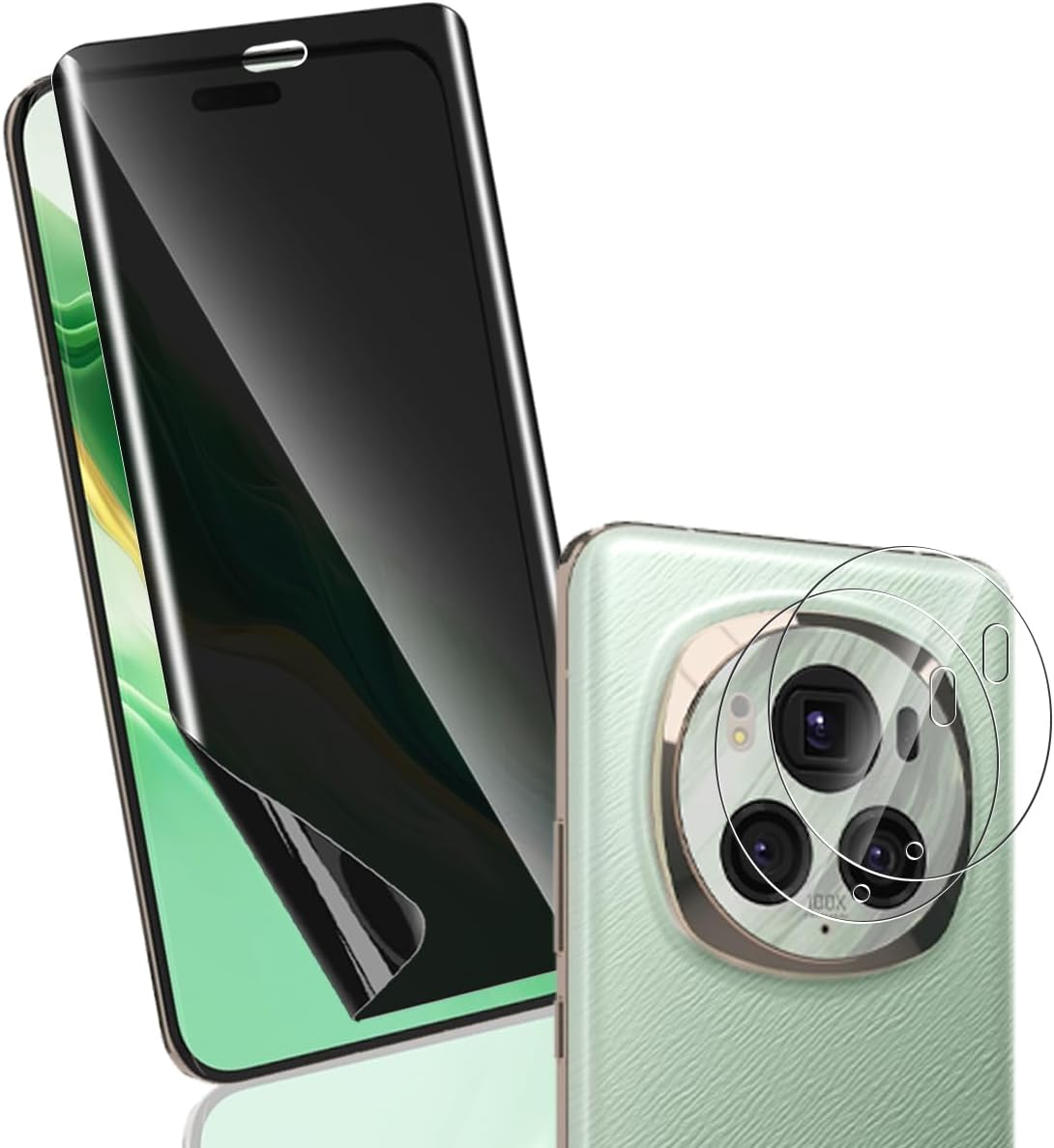 Yonntmmi TPU Screen Protector for OPPO Find X8 Pro Privacy Screen, 1 Piece Anti-Spy Privacy Protect Screen Protector with 2 Pieces Camera Protection, Anti-Spy TPU Film for Tempered Glass for OPPO Find