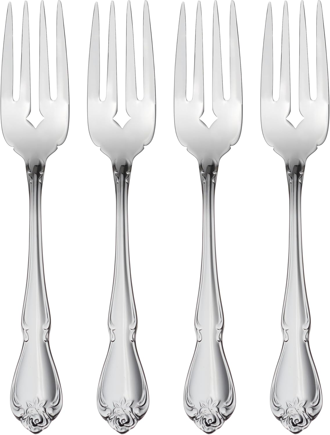 Oneida True Rose 45 Piece Everyday Flatware, Service for 8, 18/0 Stainless Steel, Silverware Set, Silver image number 3