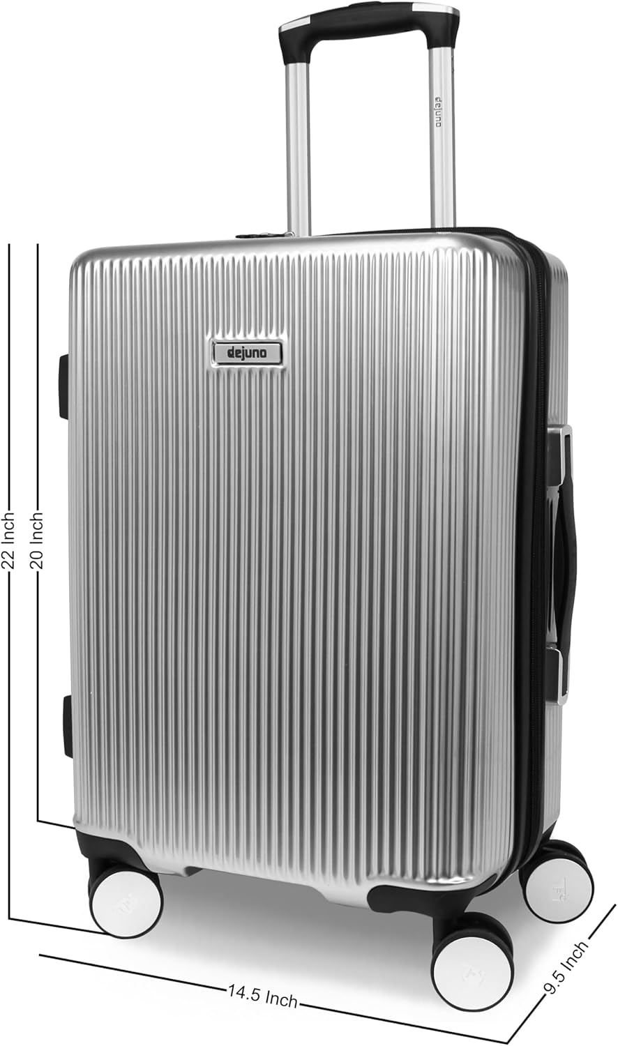 World Traveler Dejuno Monarch Lightweight Hardside Polycarbonate Expandable Spinner Luggage with TSA Lock, Titanium, 20-Inch Carry-On, Dejuno Monarch Lightweight Hardside Polycarbonate Expandable image number 4