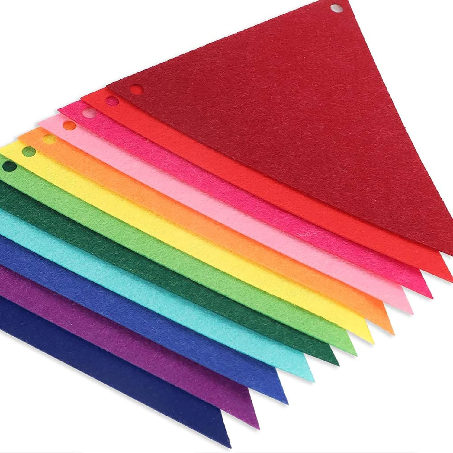 Rainbow Felt Fabric Bunting,H HOME-MART 24Pcs/16.4 Feet(2 Pack) Multicolor Decoration Banners for Birthday Party,Festival,Classroom Decor,Carnival image number 6