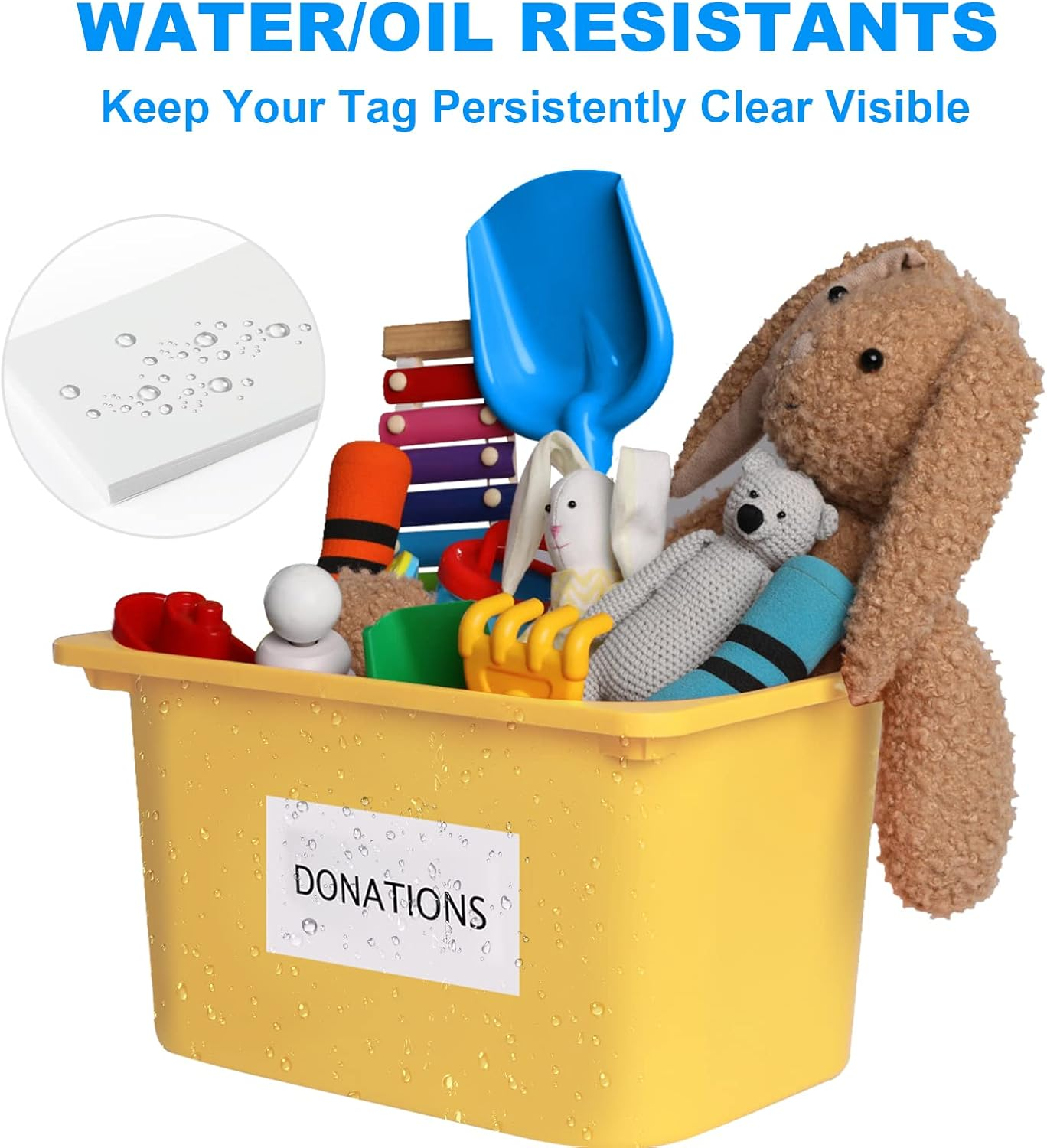 Maxgear 4X6 Inch Removable Labels 100 Sheets, Water/Oil/Tear Resistants No Residue for Home Packing Box and Storage Bins, Matte White Paper Sheets, Permanent Strong Adhesive, Dries Quickly