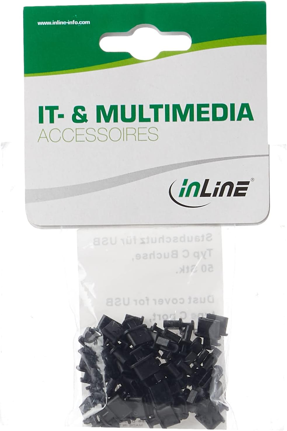 Inline 59948M50 Pack Dust Cover for USB Type-C Socket Black image number 2