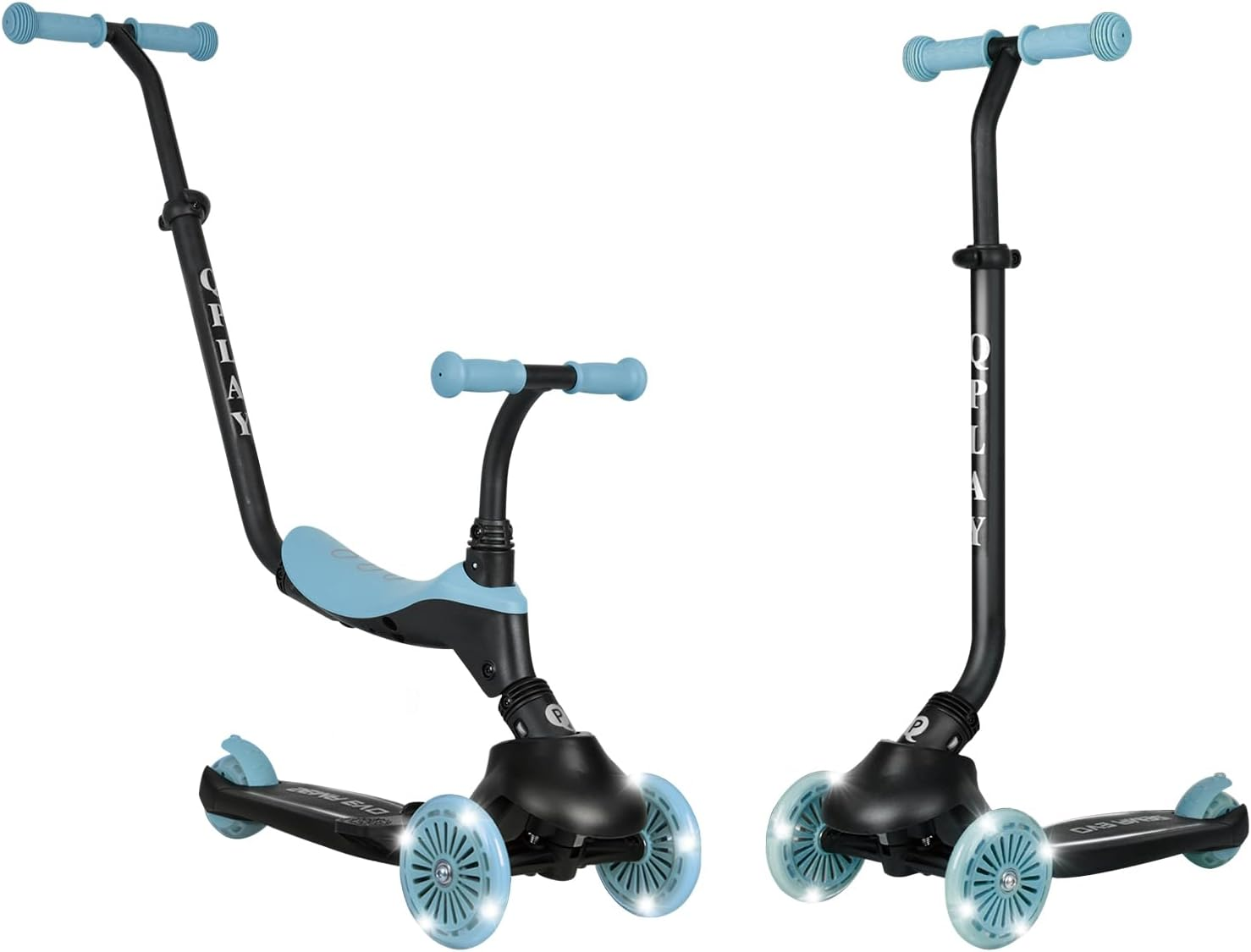 Kids Kick Scooter Ages 1 to 6 | up to 110 Lbs | 3 Wheel Scooter with Adjustable Push Handle Height,Lights on Deck & Wheels,Toddler Ages 2 to 5 Boys & Girls Gifts Ride-On Toys image number 4