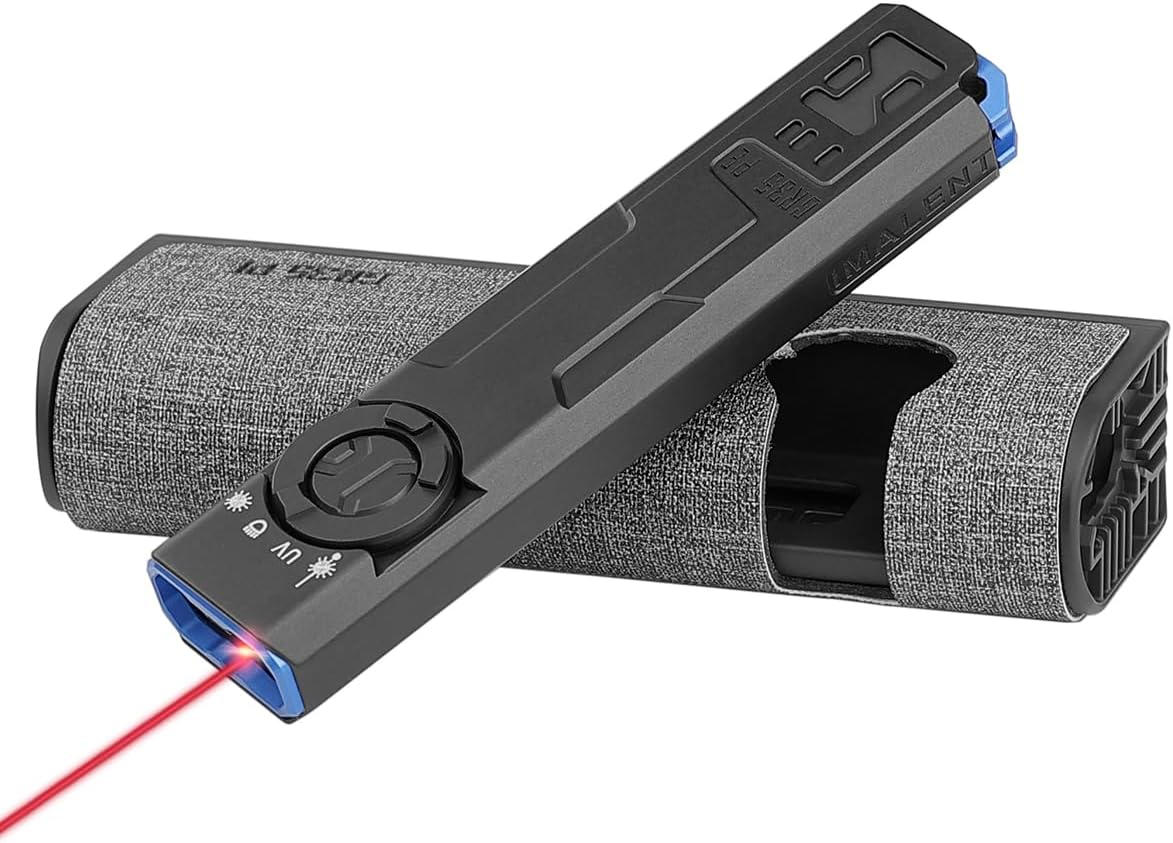 IMALENT GR35 2800Lumens Torch LED Flashlight Triple Light(White,Uv，Green Beam) Rechargeable Work Torch 426Meter Range 36H Life Suitable Waterproof for Work Emergencies Camping Exploration Dog Walking