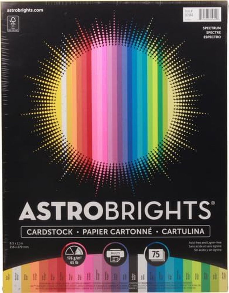Astrobrights Colored Cardstock Paper Spectrum 8-1/2 X 11 in Spectrum