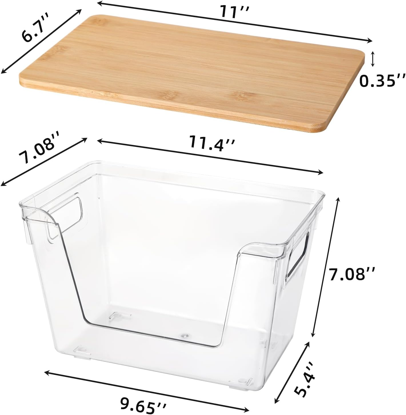 2 Set Pantry Organizers and Storage - Stackable Pantry Storage Bin Containers for Potato, Onion, Garlic, Fruit, Vegetable, Produce - Clear Front Open Kitchen Organization Baskets with Lid image number 3