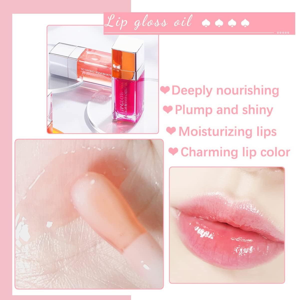 Wimode Plumping Lip Oil Moisturizing Lip Tint Transparent Lip Care Non-Sticky Glossy Fresh Texture Primer Lip Balm for Women(012#) - 007 image number 5