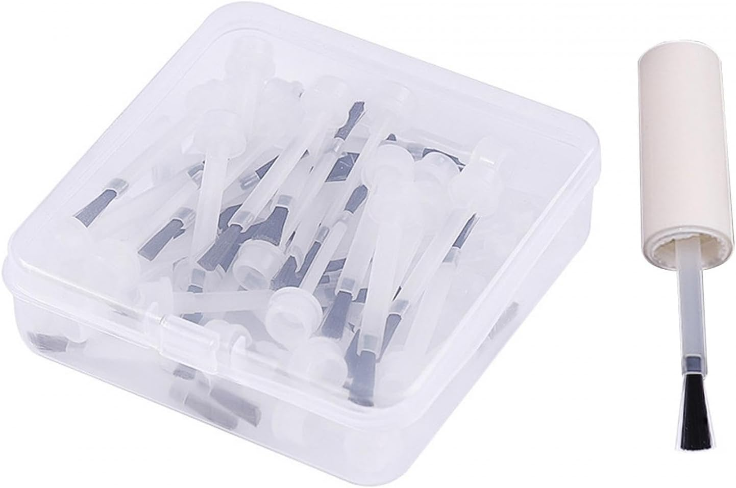 "Abbraccia" 50 Pieces Nail Polish Brush Liquid Applicators Brush Universal for Most 15Ml Dipping Powder Liquid Bottles Nail Gel Brush image number 2