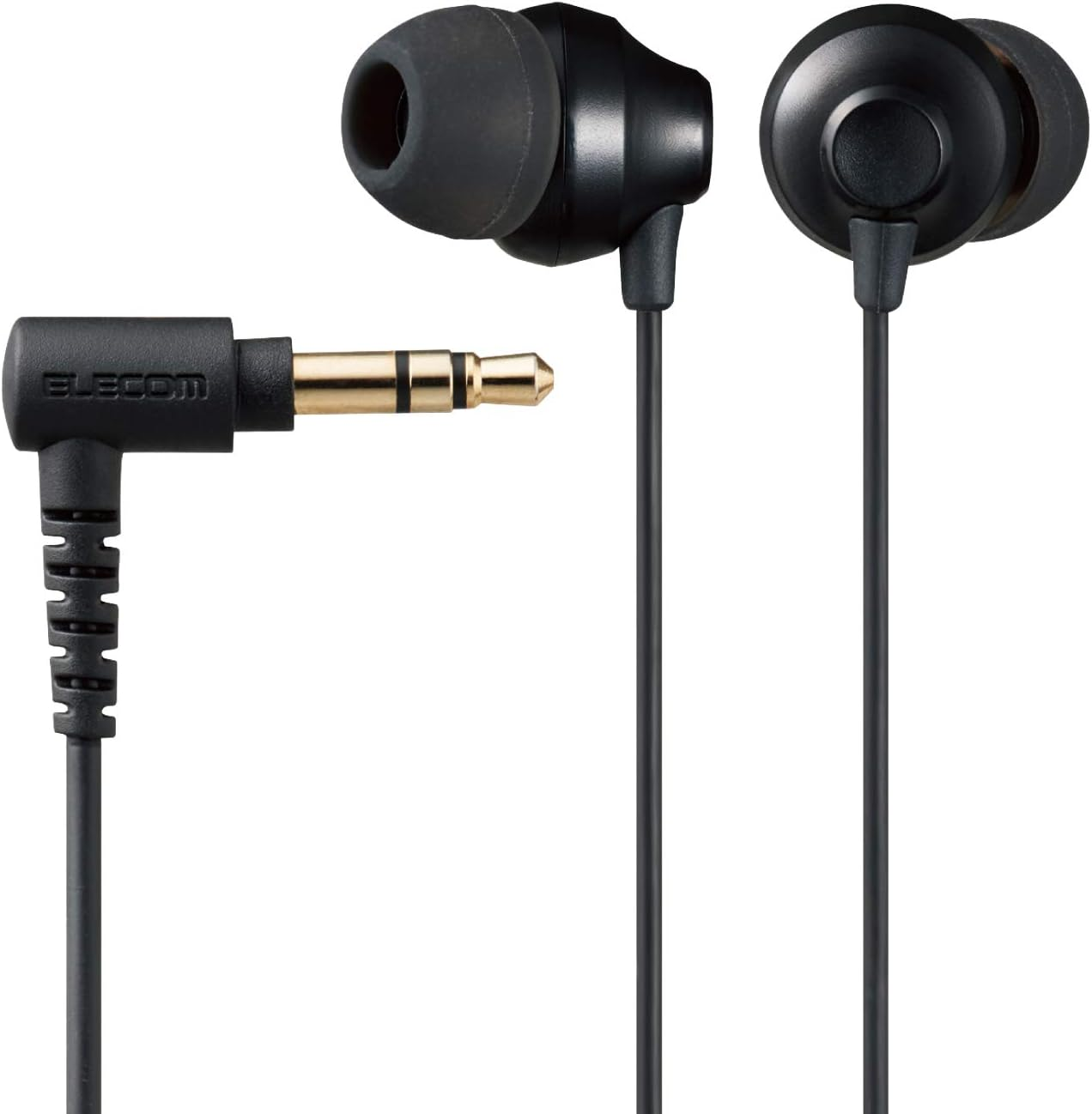 Elecom EHP-F12CMBK Stereo Earphones, In-Ear Type, Diameter 0.1 Inches (3.5 Mm), Microphone Included, Fast Music, F12C, &Phi;0.4 Inches (10.0 Mm), Black