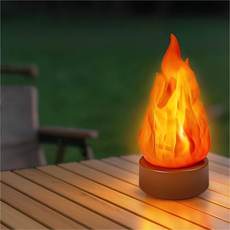 Werncy Rechargeable 3D Flame Light with 3 Modes: Long-Lasting, Flickering, and Timed Realistic Flame Effects, Suitable for Indoor/Outdoor Halloween, Christmas, Camping, and Home Decoration image number 4