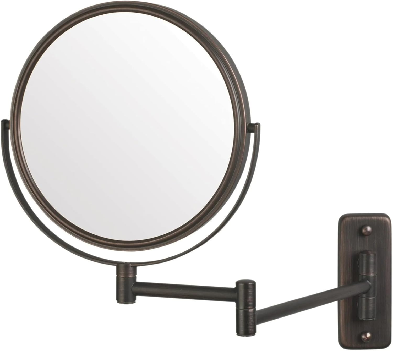 Jerdon JP7506N 8" Diameter Wall Mount Mirror, Nickel