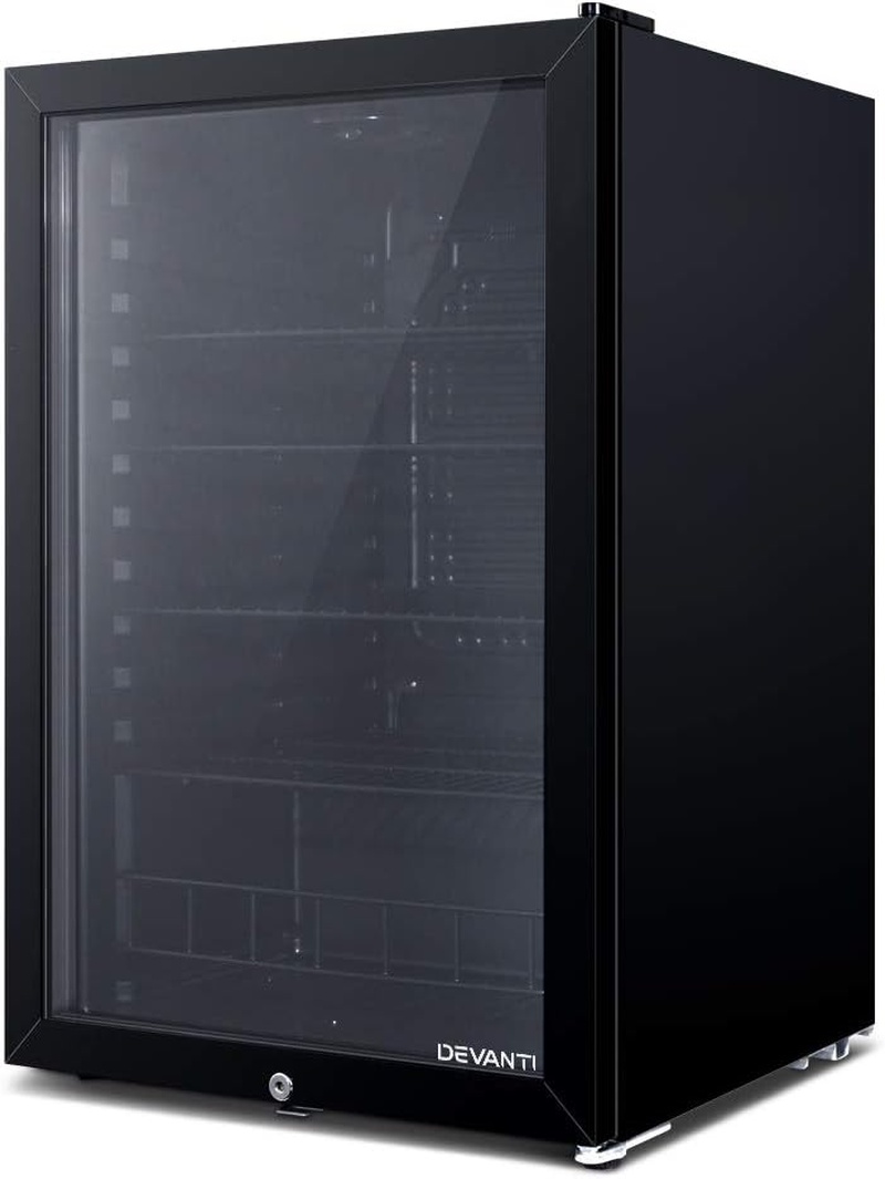 Devanti Bar Fridge, 130L Mini Fridges Organiser Refrigerator Chest Freezer Portable Small Wine Cooler Home Bedroom Car Boat Camp Office Countertop, Fast Frozen Quiet Operation Black image number 5