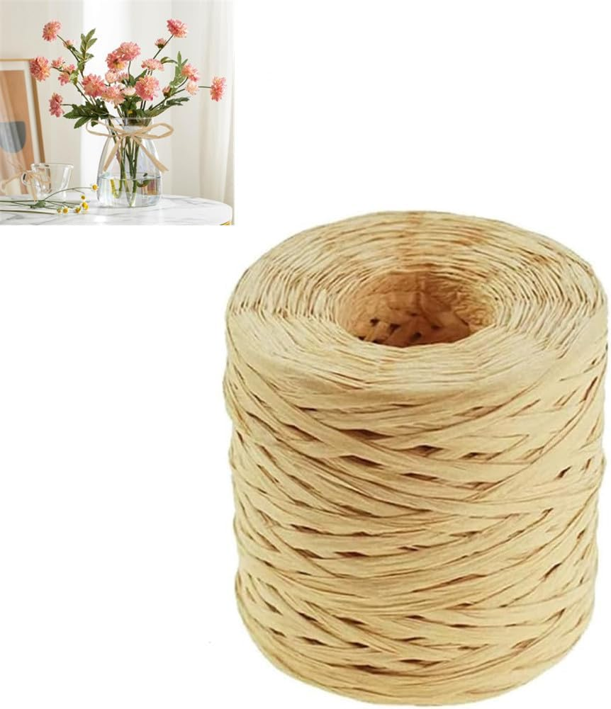 200M Raffia Ribbon for Gift Wrapping Easter Raffia Paper Craft Ribbon for Gift Birthday Packing Paper Natural Materials Natural Raffia Paper Raffia Ribbon image number 6