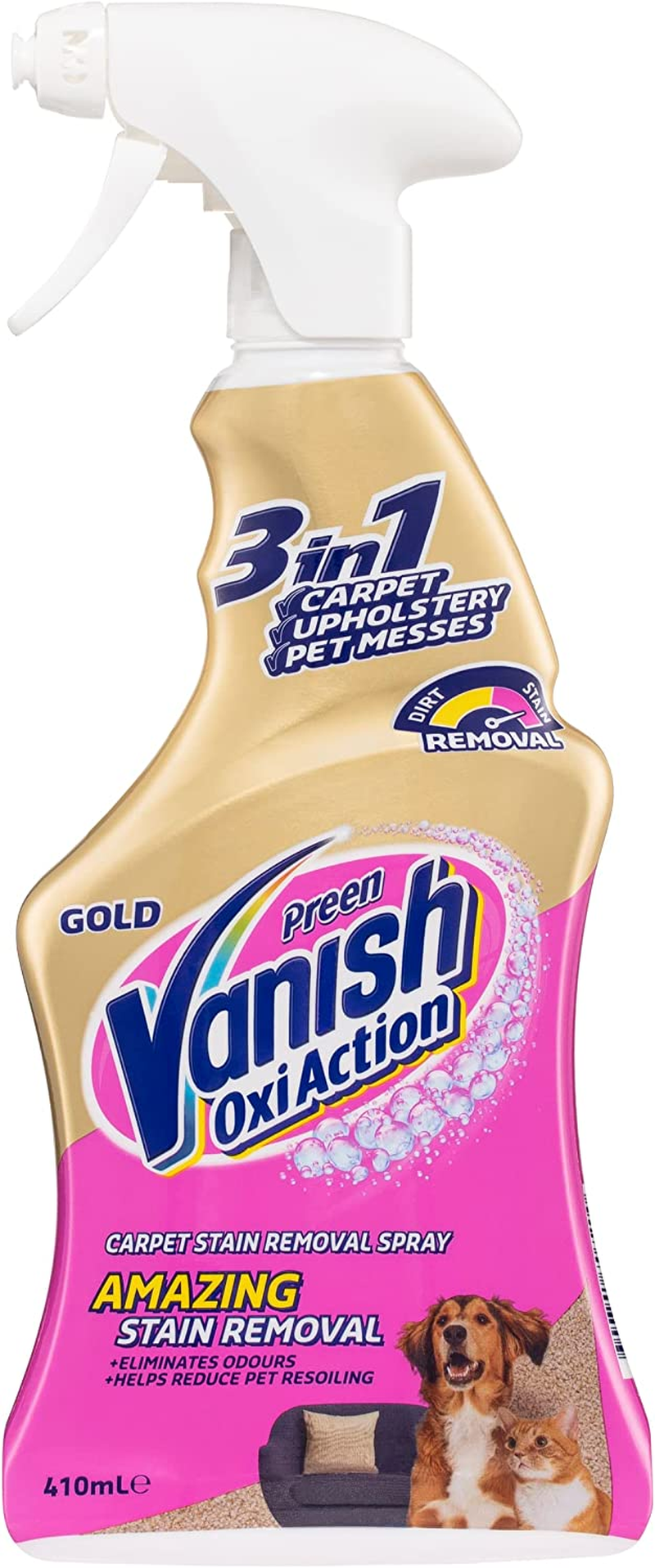 Vanish Preen Gold Oxi Action 3 in 1 Stain Remover, 410Ml image number 4