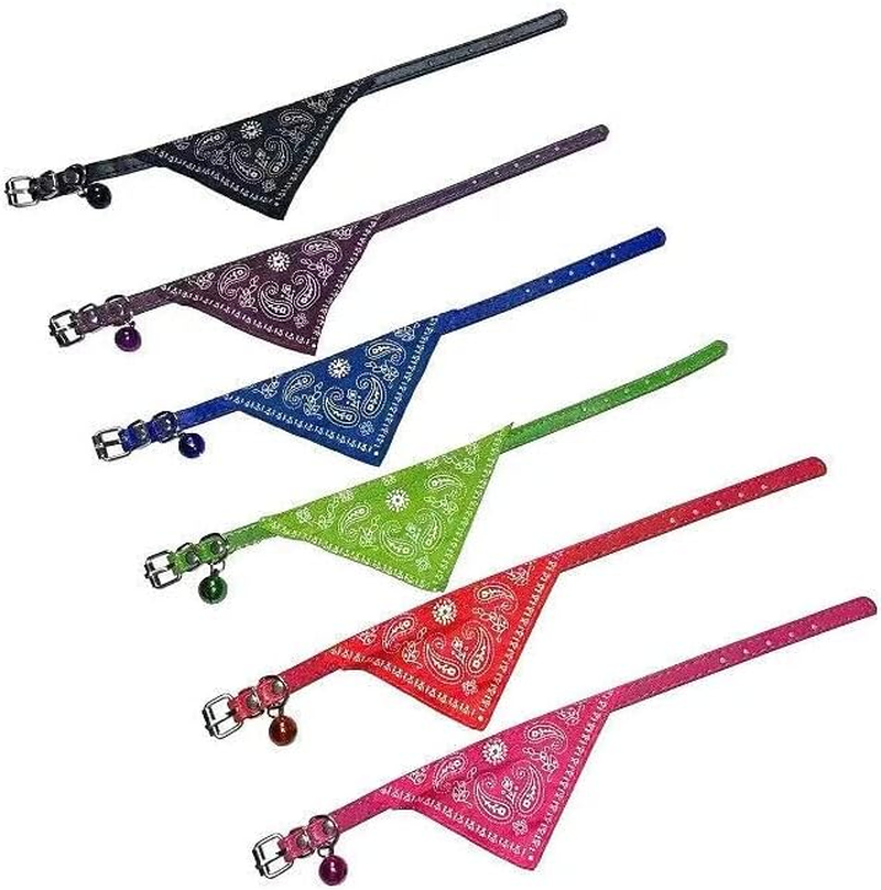 New Adjustable Leather Collar Bandana Neck Scarf Dog Puppy Cat Kitten - Vibrant Color Choices image number 4