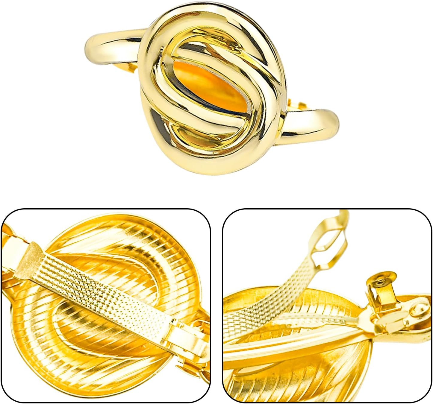 6PCS Metal Gold Hair Cuffs for Ponytails Geometric Elastic Hair Clips High Ponytail Hair Buckles Decorative Barrettes Strong Hold Hair Accessories for Women (Gold+Silver) image number 6