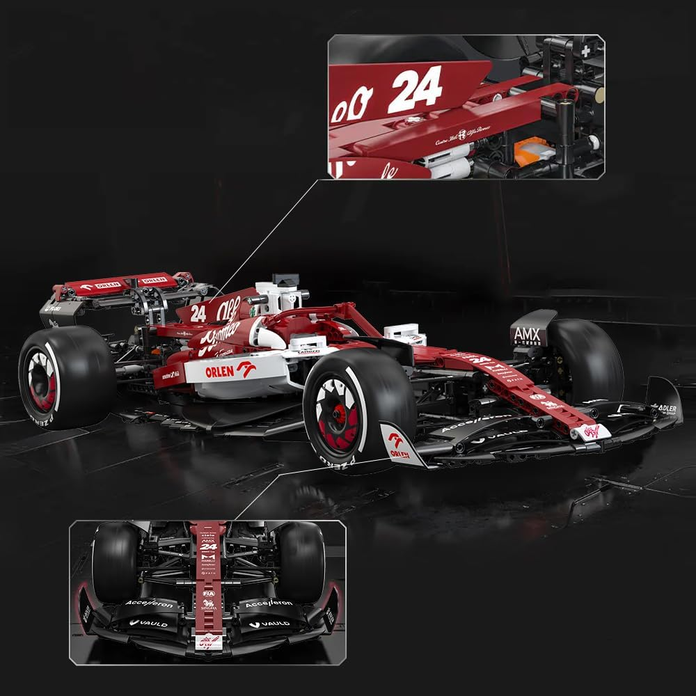 Cada Alfa Romeo F1 ORLEN C42 Car 1:8 Brick Model 1868Pcs C64005W Racing Building Block Set, 1:8 Official Scale, Stimulating Build for Adults and Kids image number 6