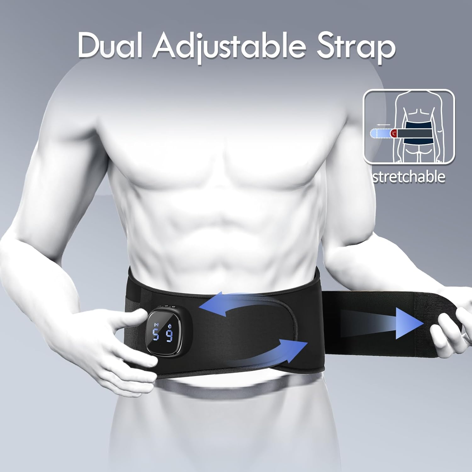 Comfytemp Cordless Portable Heating Pad for Back Pain Relief, 9 Heat 5 Vibration,Period Pain Relief Heating Pad APP Control, Lower Back Massager with Heat Wireless, Ideal Presents for Women and Men image number 3