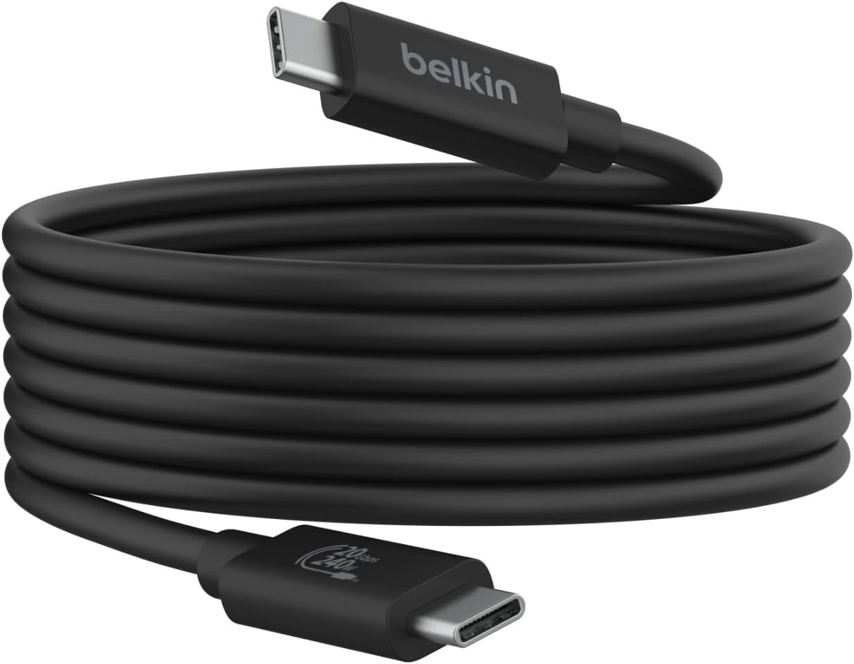 Belkin Connect USB4 Cable (2M Power Cable), USB-C to USB-C Cable W/ 240W Power Delivery + 20Gbps - USB4 Compliant Power Cable, Compatible with Macbook, Windows, Chromebook, & More image number 4