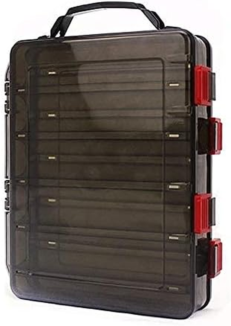Origlam Fishing Lure Tackle Box, Fishing Tackle Storage Trays, Double Sided 10 Compartments Waterproof, Organizer Case Boxes Containers, for Vest Casting Fly Fishing image number 2