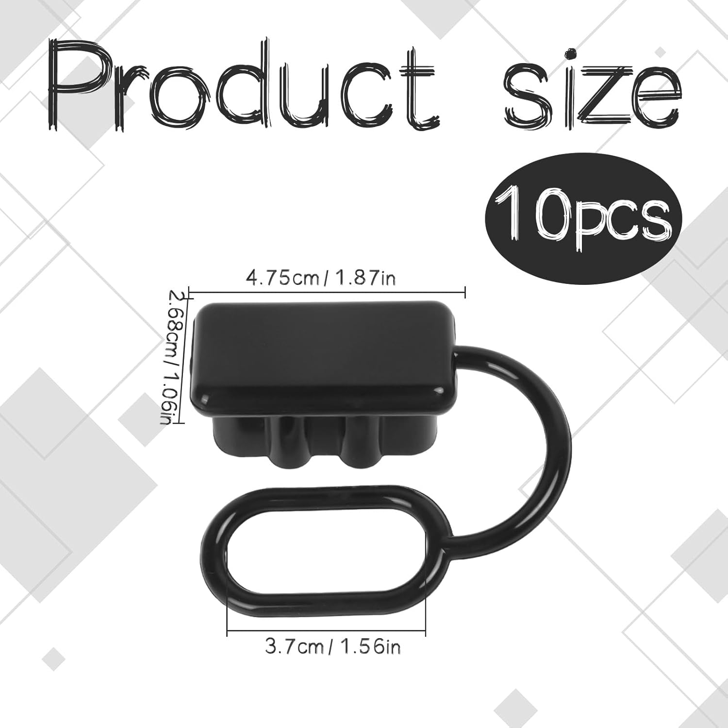 10 Pcs 50A Anderson Plug Cover, Battery Dust Cover with Securing Loop, Waterproof Connector Dust Cover Fits 50A DC Power Connectors, Trailer, Boat, Durable Rubber Boot for Outdoor Use image number 5