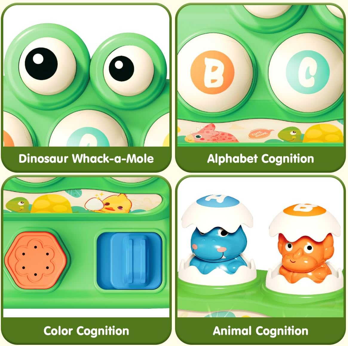 Pop up Animal Toys with Music & Light，Dinosaur Musical Toys for Toddler Aged 1-3，Montessori Cause and Effect Interactive Toys for Boys Girls ，Early Learning Baby Toys 6-18 Months Birthday Xmas Gift image number 5