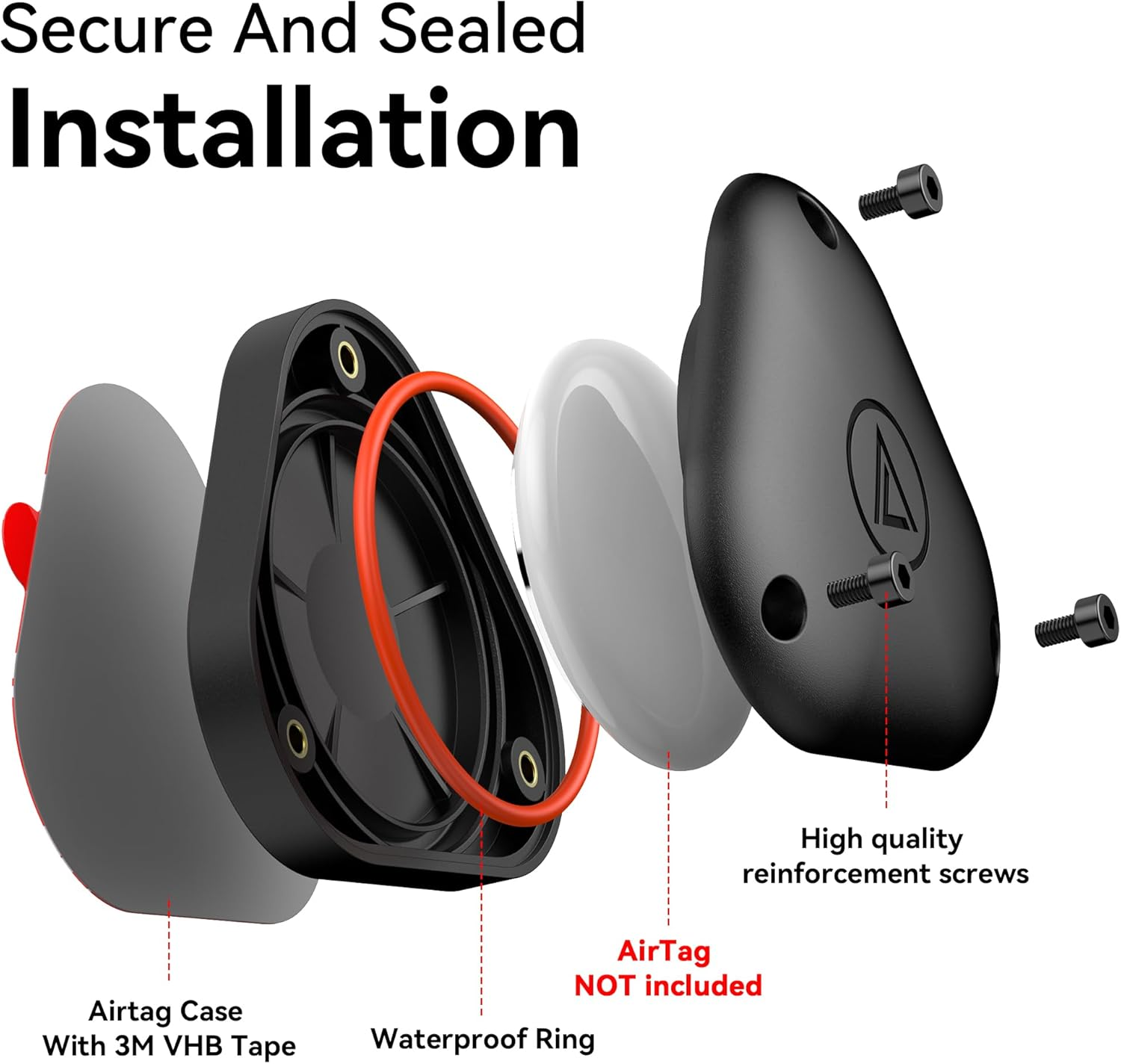 For Apple Airtag Holder 4 Pack, Waterproof Airtag Case with 3M Adhesive Sticker,Durable Air Tags Case for Bikes,Cars,Drones,Camera,Skis,Luggage Hidden image number 5