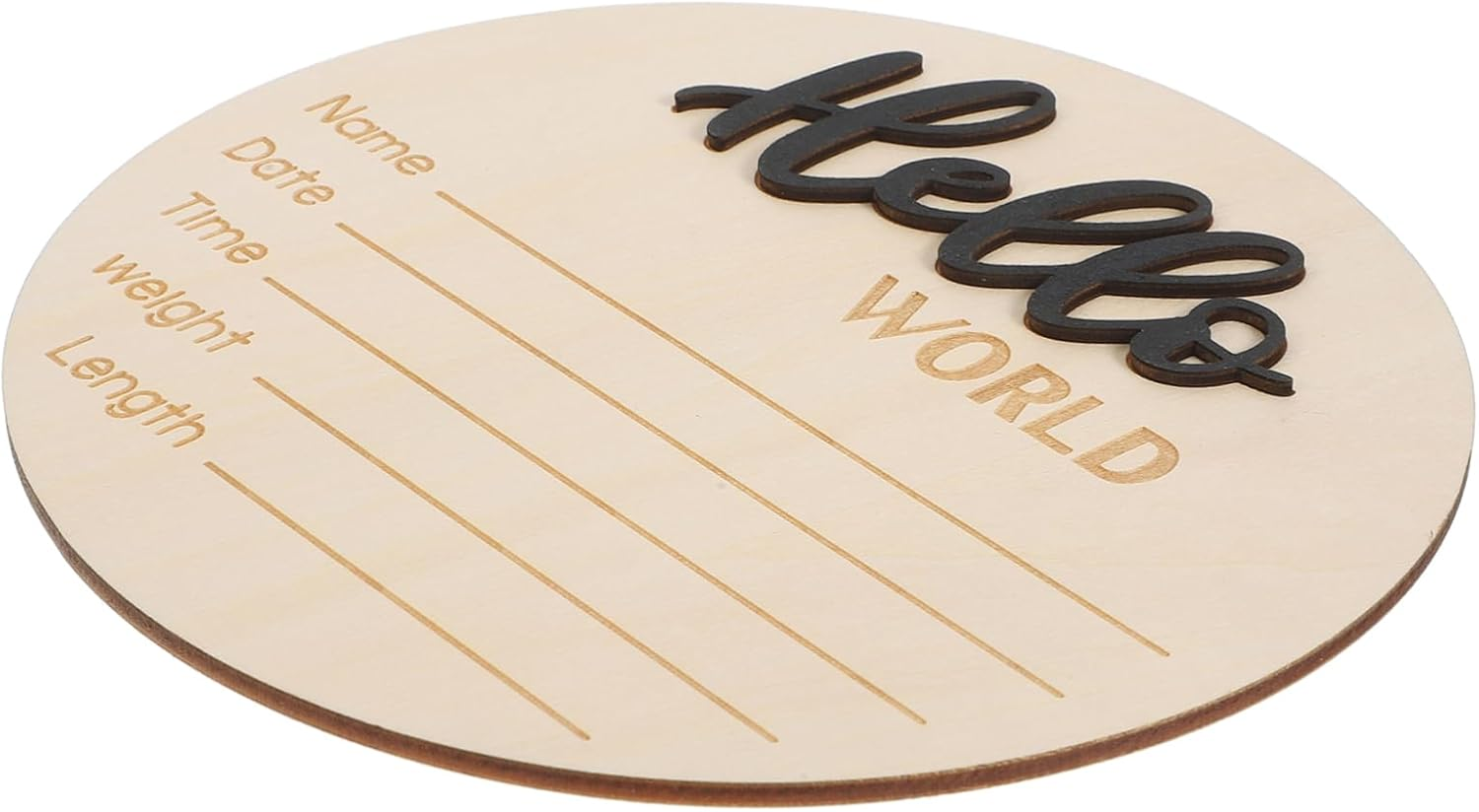 Wooden Birth Announcement round Sign Newborn Name Plaque Photography Prop Arrival Welcome Sign Safe Material for Hospital Shower Nursery Use