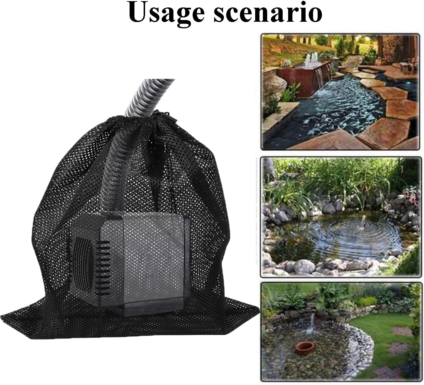 Pump Barrier Bag - Large Capacity Durable Filter Media Bag for Outdoor Pond, Aquarium & Water Garden - Submersible Protective Cage for Biological Filtration (2)