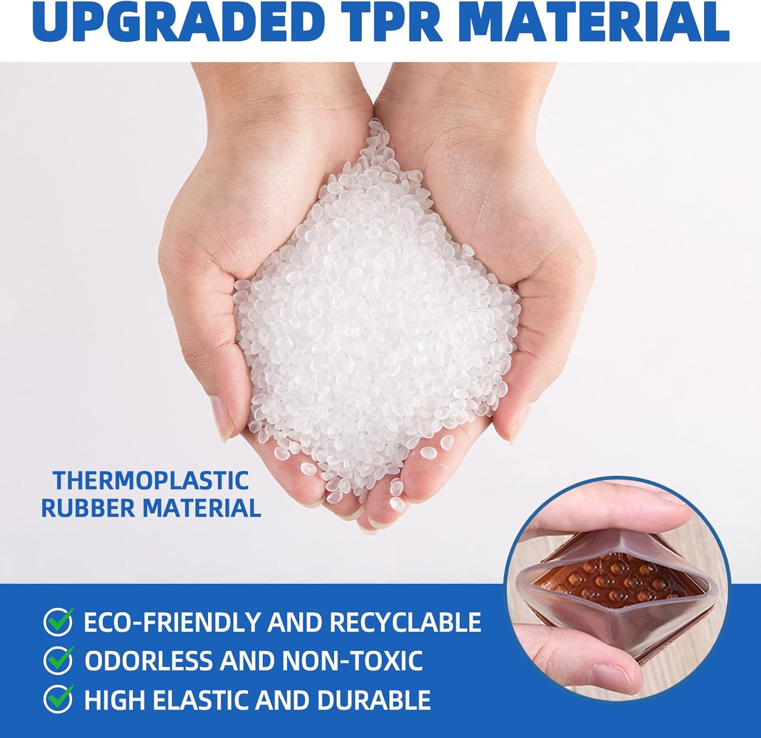 20 Pcs Clear Small Chair Leg Floor Protectors for Hardwood Floors, Upgraded Rubber Chair Leg Caps with Felt Pads, Furniture Leg Feet Cups Protect Floors from Scratches Reduce Noise (Fit 0.75"-1") image number 1