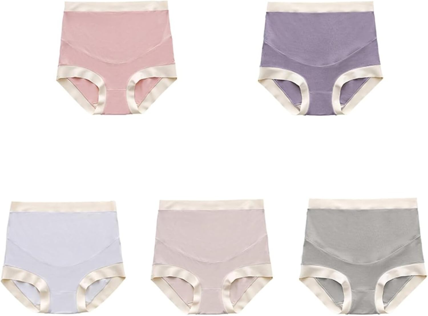 5-Piece Set Maternity Underwear over Bump High Waist Soft Absorbent Modal Pregnancy Panties for Women image number 2