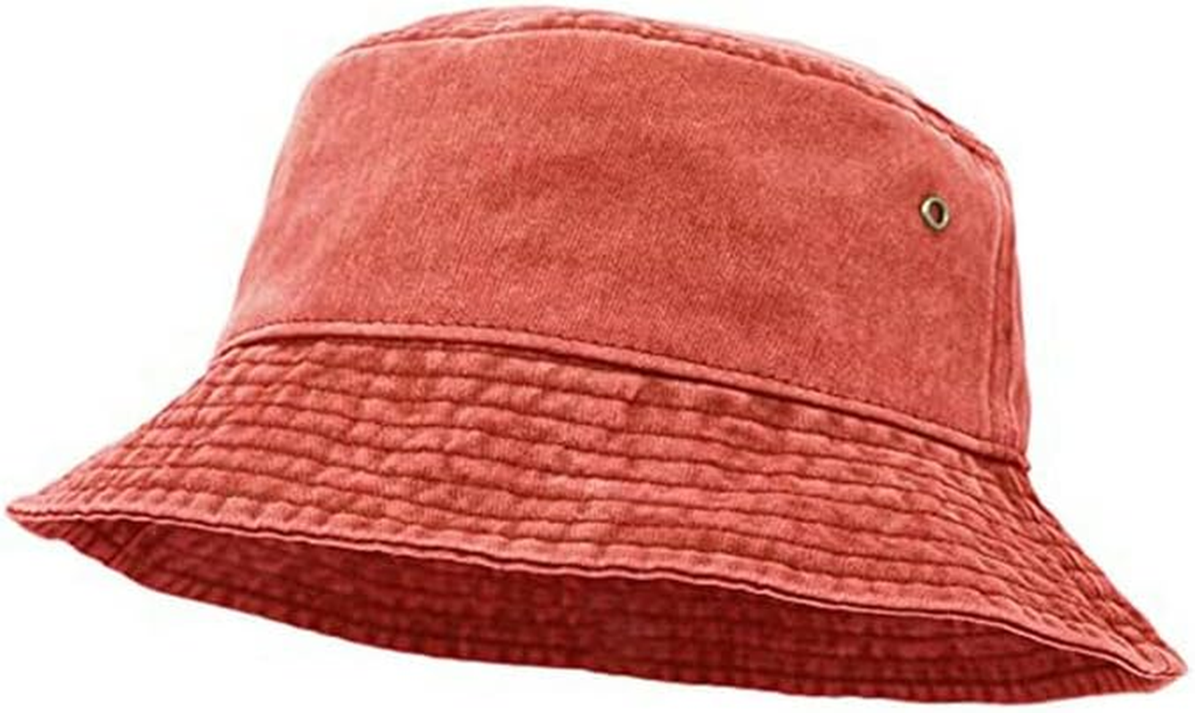 AIMALL Unisex Men Women Washed Cotton Outdoor Camping Sports Bucket Hats Fisherman Hat-Stylish Unisex Cotton Bucket Hat -Washed Finish for a Vintage Look image number 1